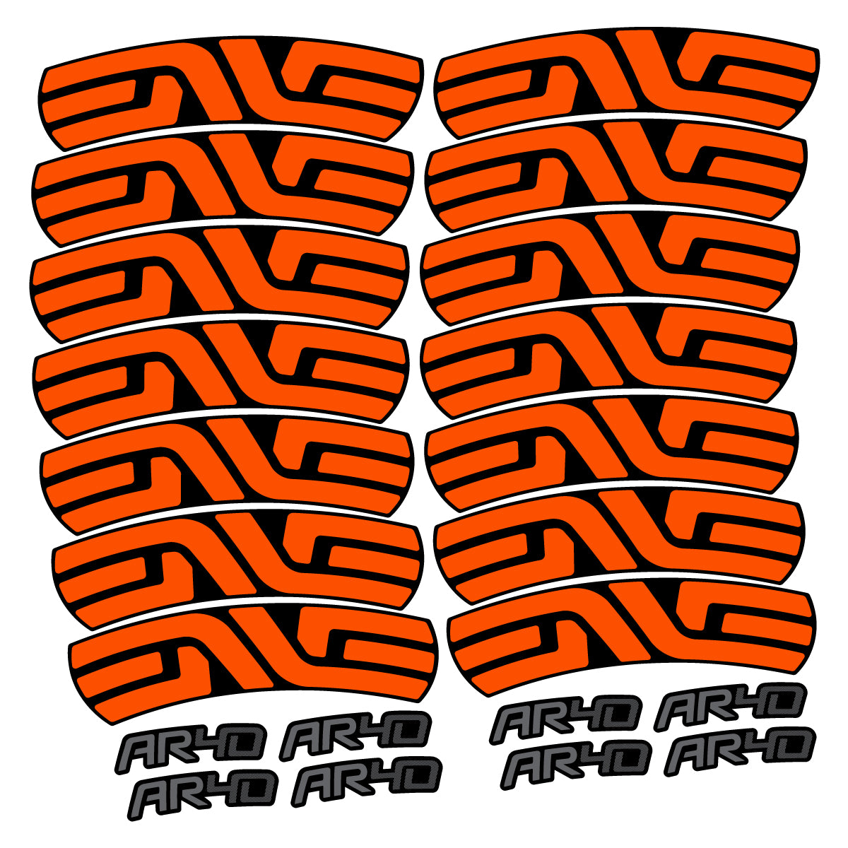 Compatible Stickers for Envx AR40 2026, Road Wheel 40mm vinyl decals - Orange