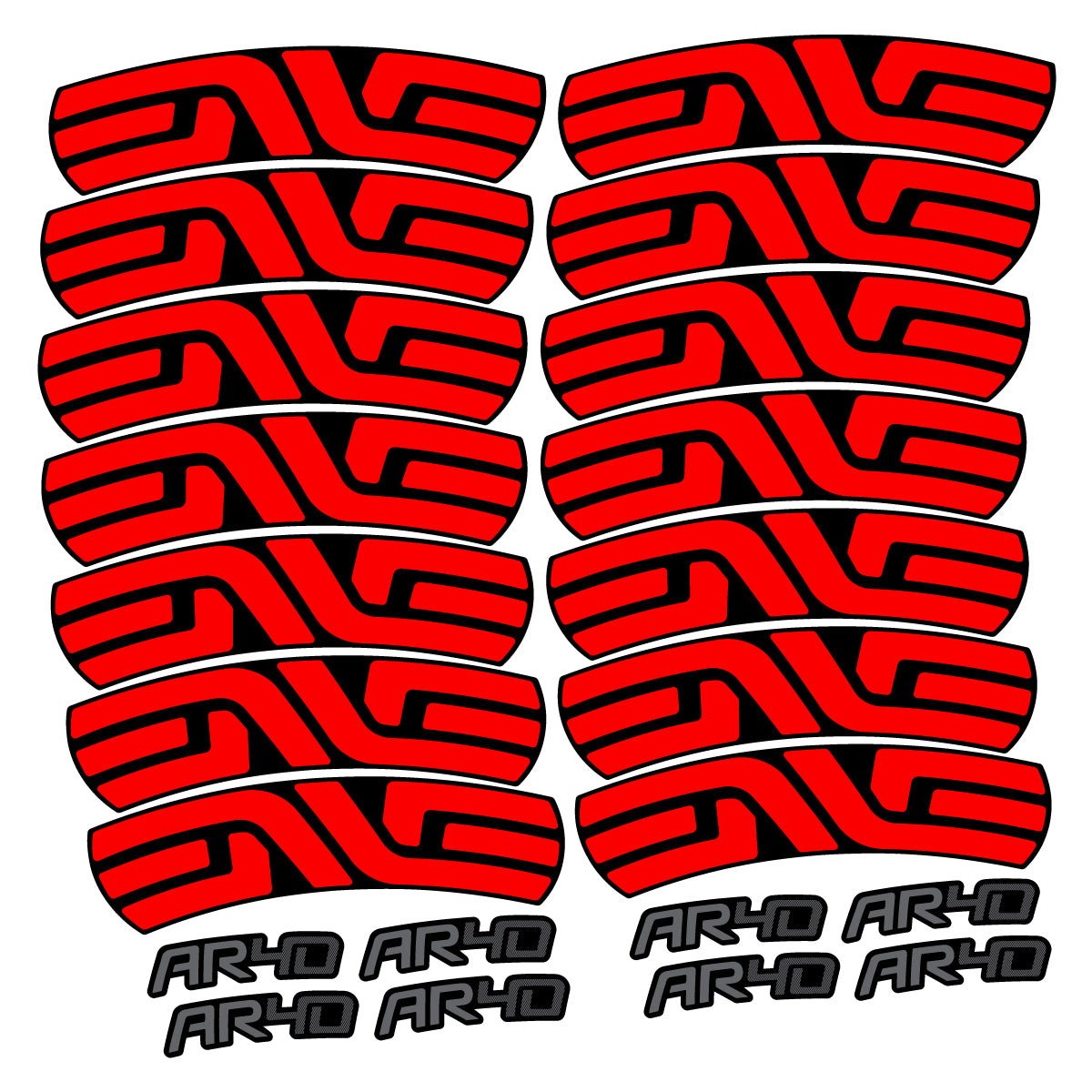 Compatible Stickers for Envx AR40 2026, Road Wheel 40mm vinyl decals - Orange Red