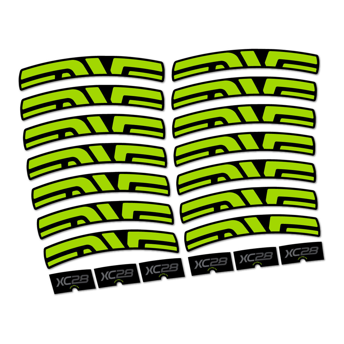Compatible Stickers for Envx XC28 2026, Road Wheel vinyl decals - Lime Green