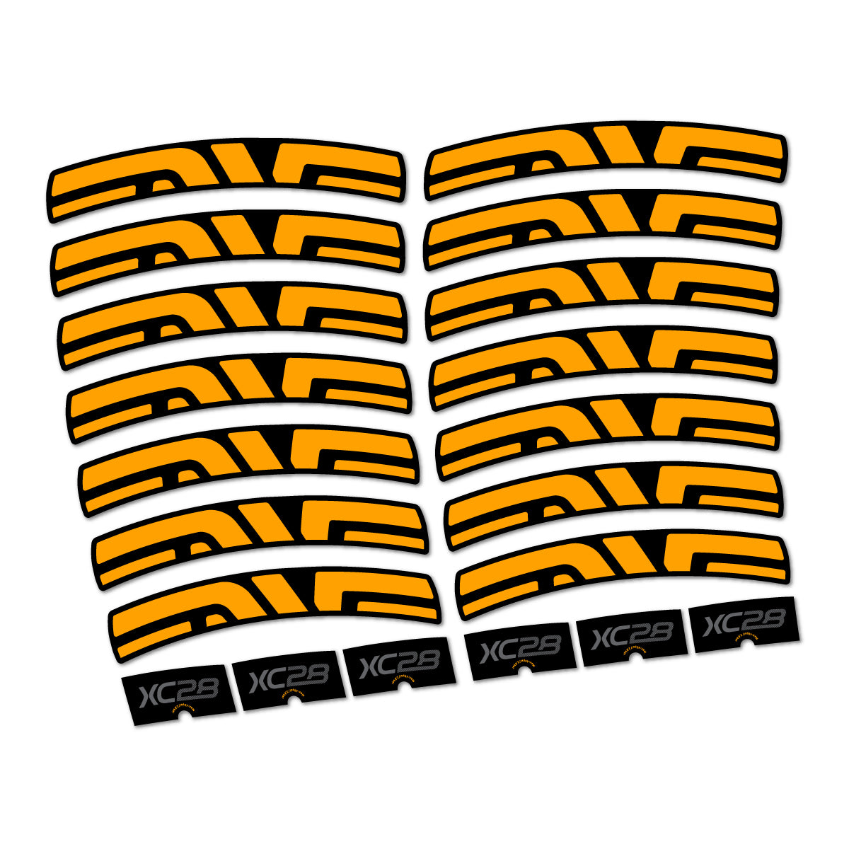 Compatible Stickers for Envx XC28 2026, Road Wheel vinyl decals - Orange Yellow
