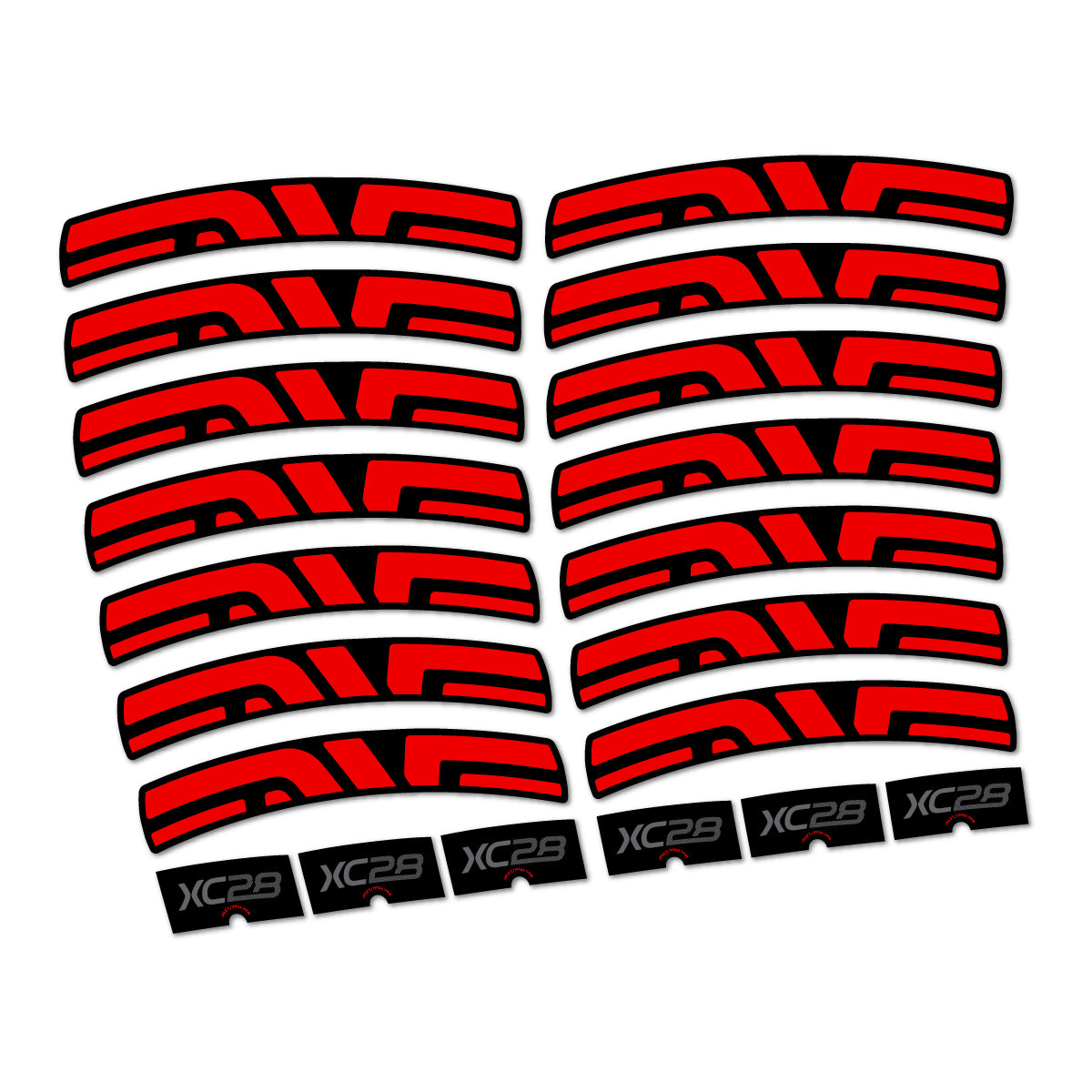 Compatible Stickers for Envx XC28 2026, Road Wheel vinyl decals - Red