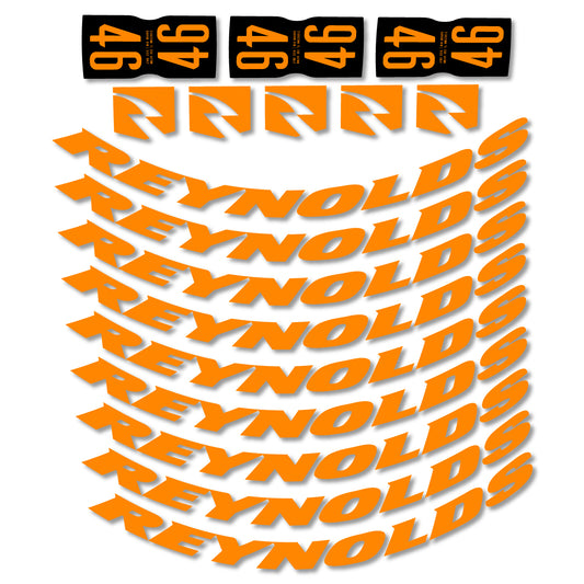 Stickers for Rxynolds AR46, Road Wheel 46mm vinyl decals - Saffron Yellow