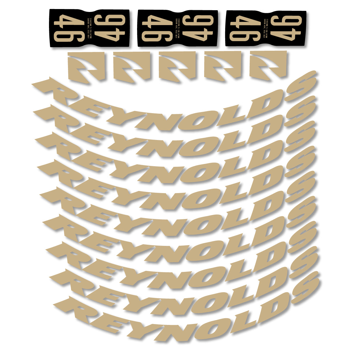 Stickers for Rxynolds AR46, Road Wheel 46mm vinyl decals - Sand