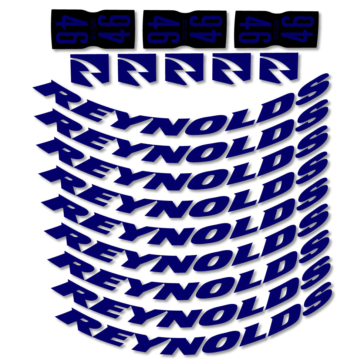 Stickers for Rxynolds AR46, Road Wheel 46mm vinyl decals - Scandinavian Blue