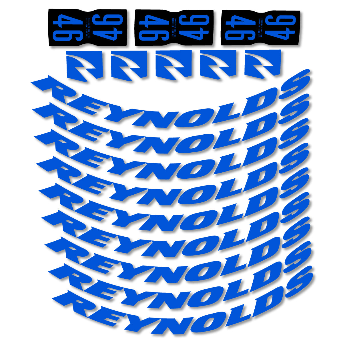 Stickers for Rxynolds AR46, Road Wheel 46mm vinyl decals - Sea Blue