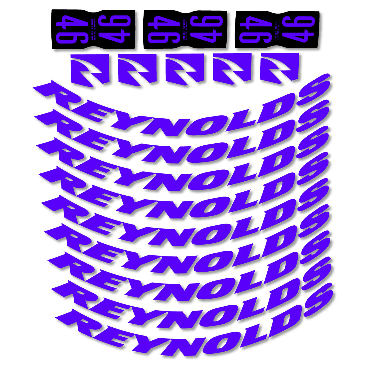 Stickers for Rxynolds AR46, Road Wheel 46mm vinyl decals - Reflex Blue