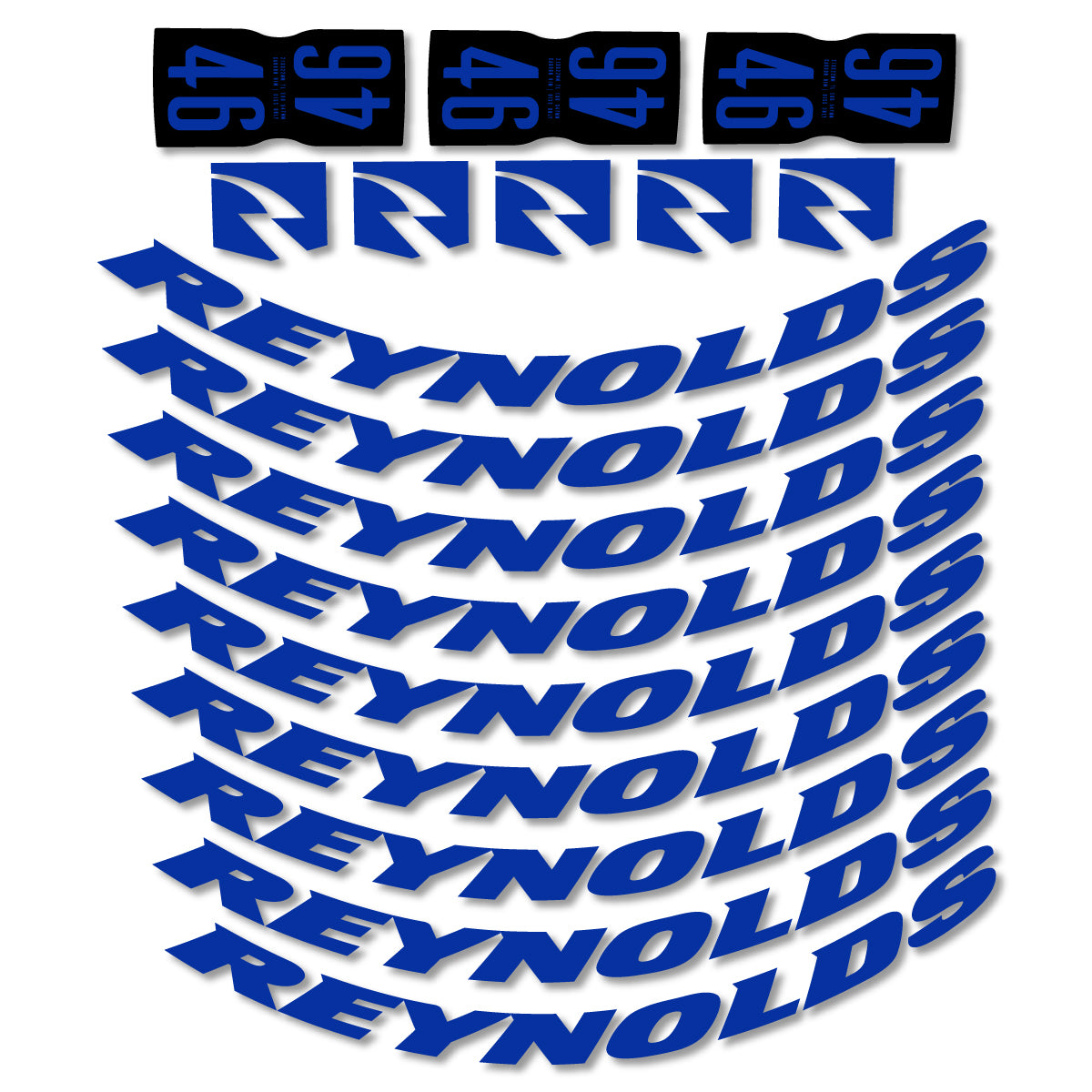 Stickers for Rxynolds AR46, Road Wheel 46mm vinyl decals - Ultramarine Blue