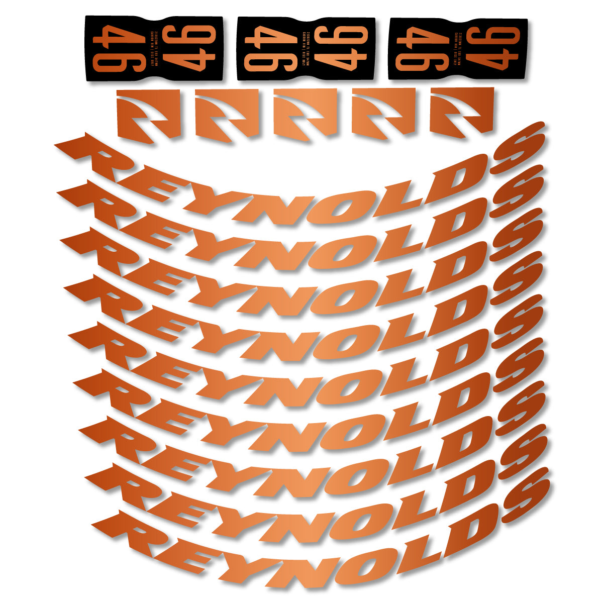 Stickers for Rxynolds AR46, Road Wheel 46mm vinyl decals - Bronze