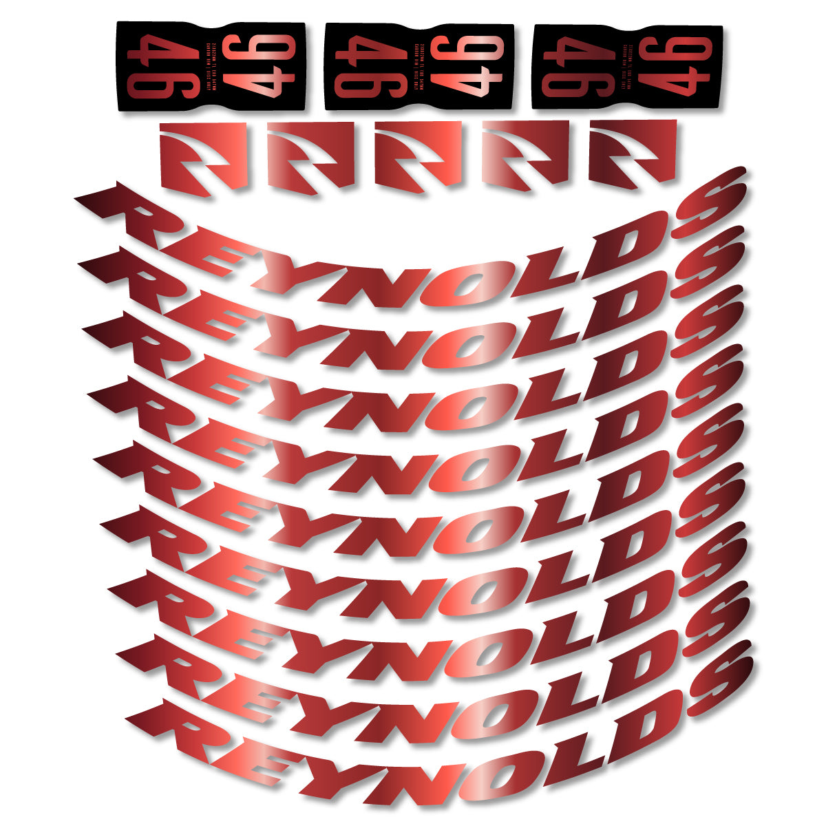 Stickers for Rxynolds AR46, Road Wheel 46mm vinyl decals - Copper