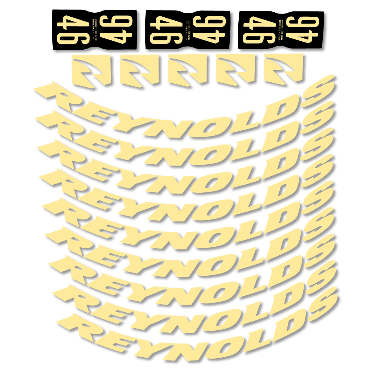 Stickers for Rxynolds AR46, Road Wheel 46mm vinyl decals - Cream