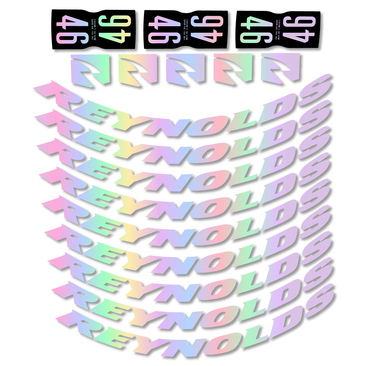 Stickers for Rxynolds AR46, Road Wheel 46mm vinyl decals - Hollographic