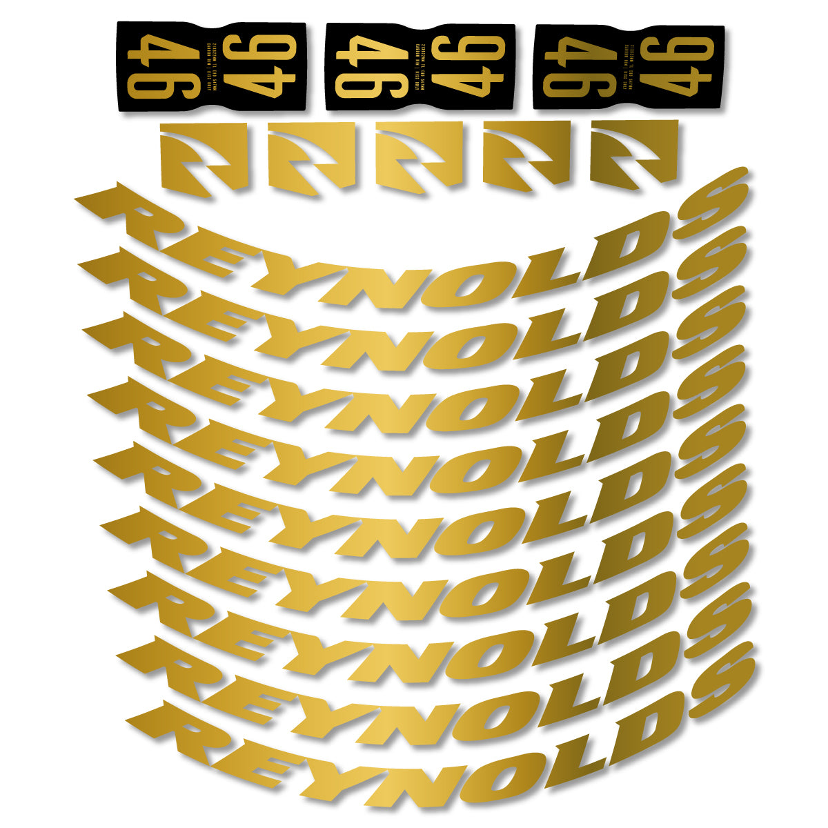 Stickers for Rxynolds AR46, Road Wheel 46mm vinyl decals - Gold