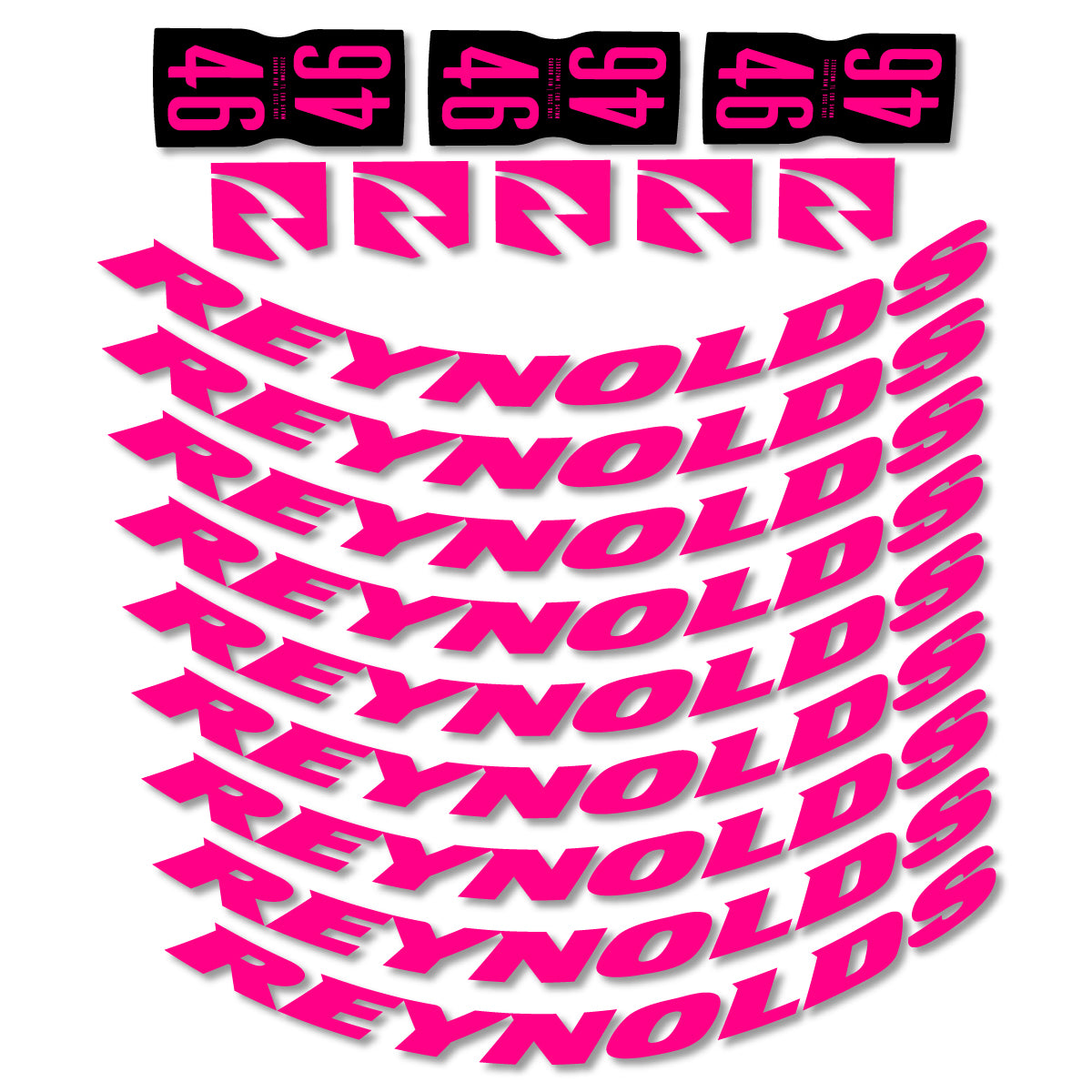 Stickers for Rxynolds AR46, Road Wheel 46mm vinyl decals - Fuchsia