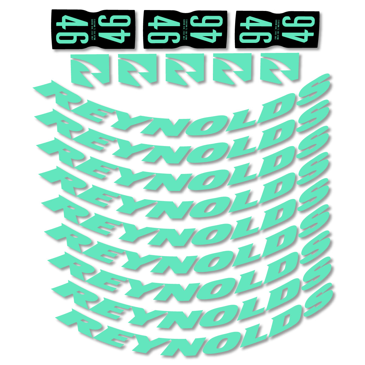 Stickers for Rxynolds AR46, Road Wheel 46mm vinyl decals - Mint