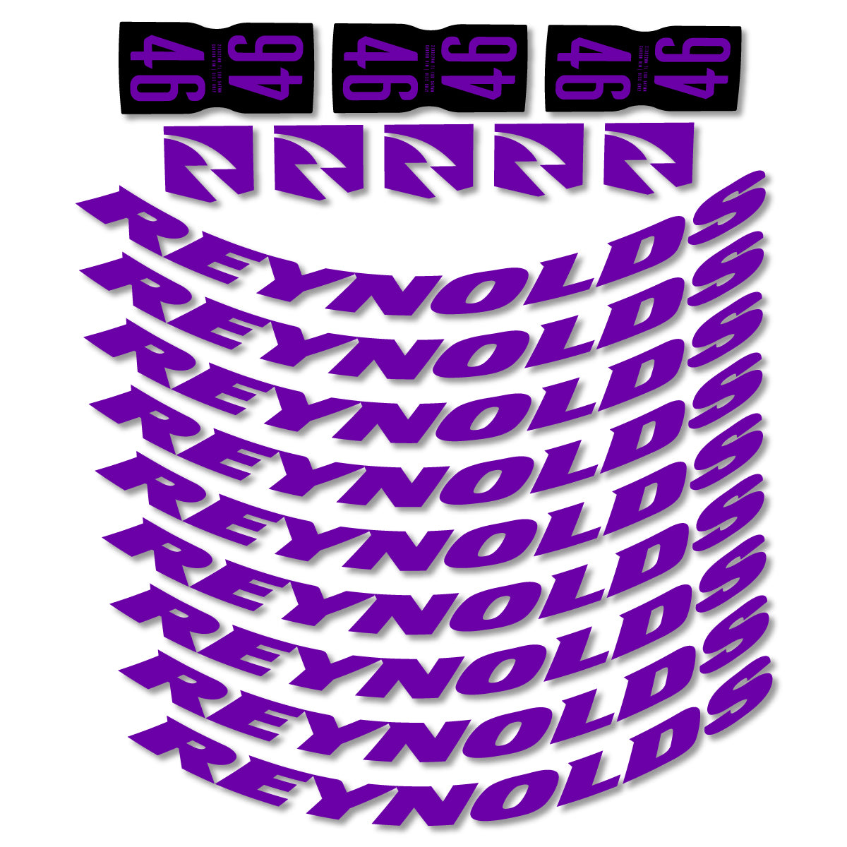 Stickers for Rxynolds AR46, Road Wheel 46mm vinyl decals - Violet
