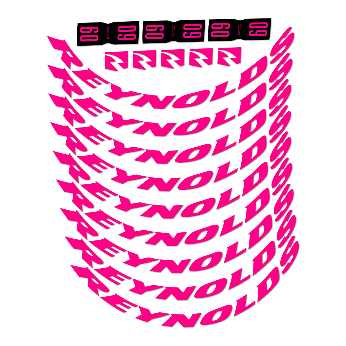 Compatible Stickers for Reynolds AR60, Road Wheel 60mm vinyl decals - Fuchsia