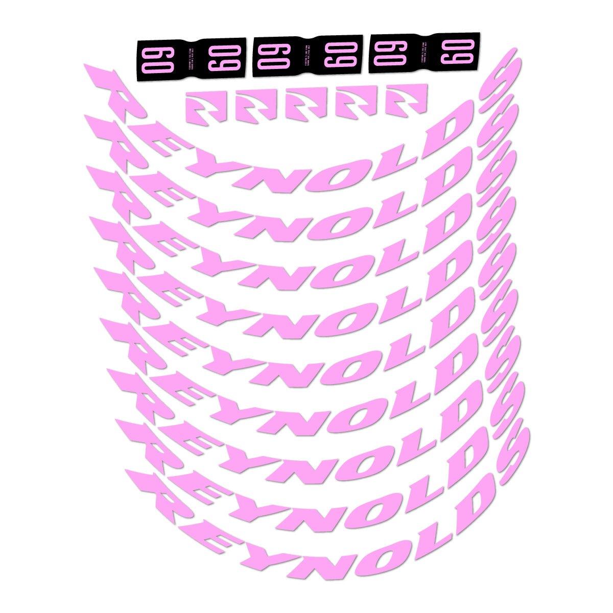 Compatible Stickers for Reynolds AR60, Road Wheel 60mm vinyl decals - Light Lilac