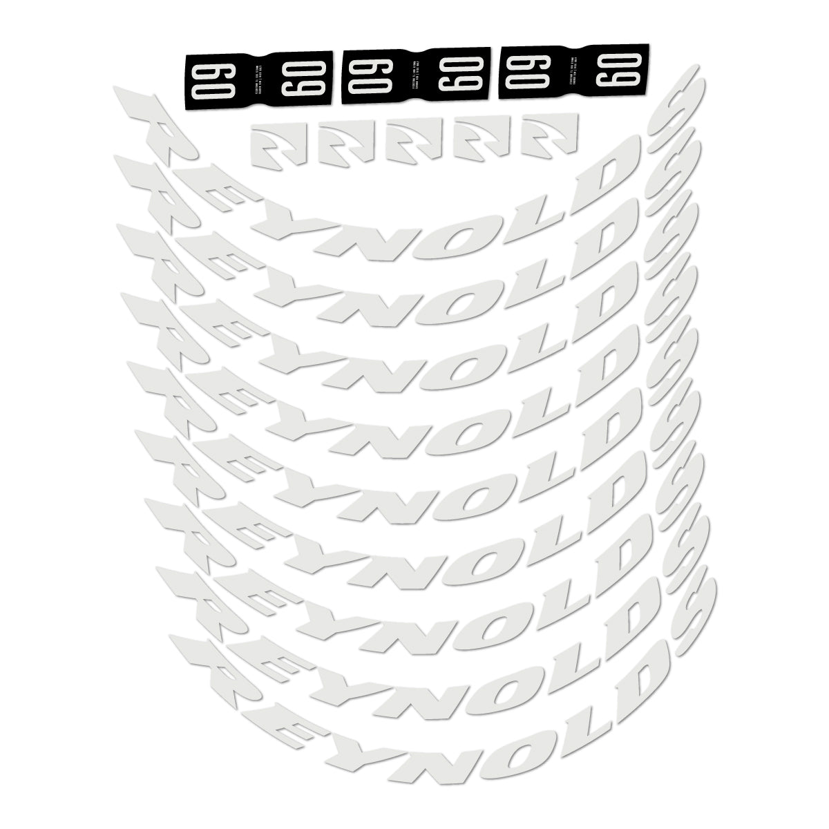 Compatible Stickers for Reynolds AR60, Road Wheel 60mm vinyl decals - Pearl Grey