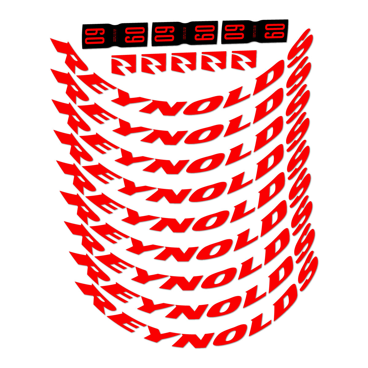 Compatible Stickers for Reynolds AR60, Road Wheel 60mm vinyl decals - Orange Red