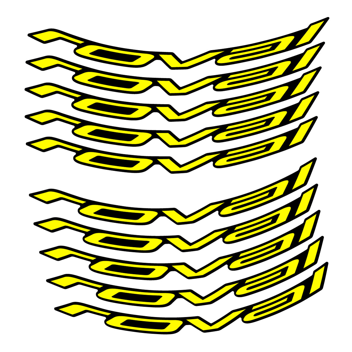 Stickers for Roval Control Worldcup, Mountain Wheel vinyl decals - Lemon Yellow