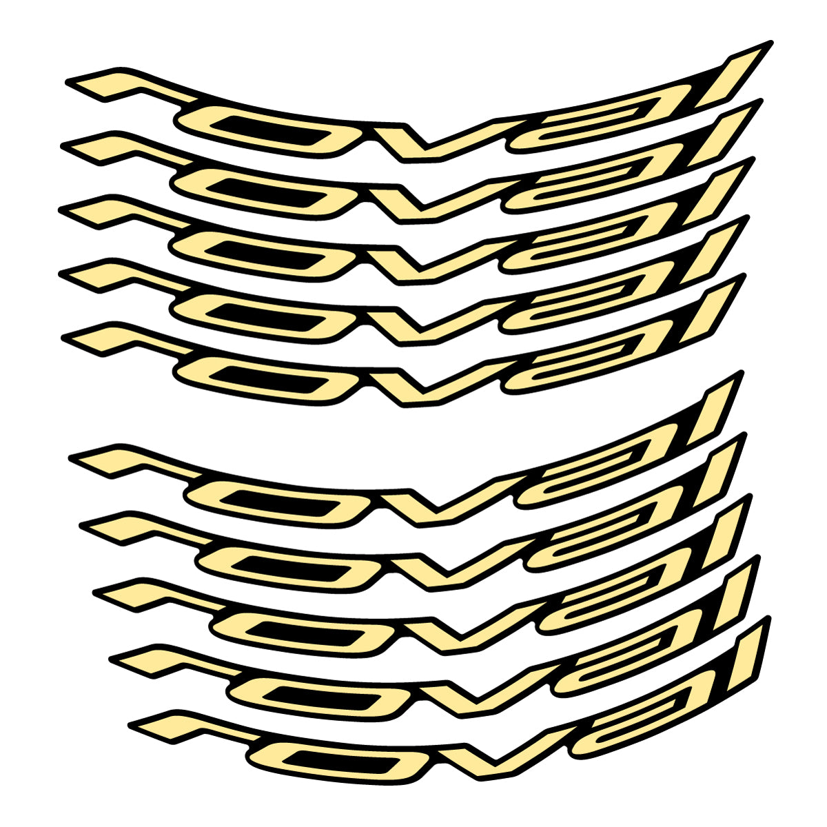 Stickers for Roval Control Worldcup, Mountain Wheel vinyl decals - Cream