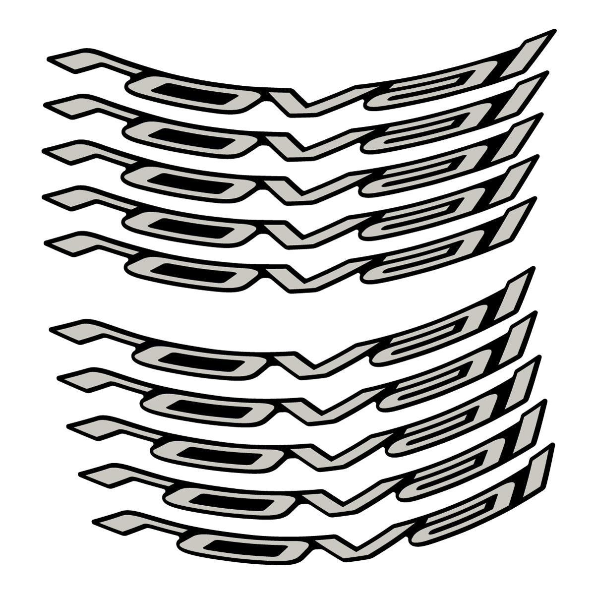 Stickers for Roval Control Worldcup, Mountain Wheel vinyl decals - Light Grey