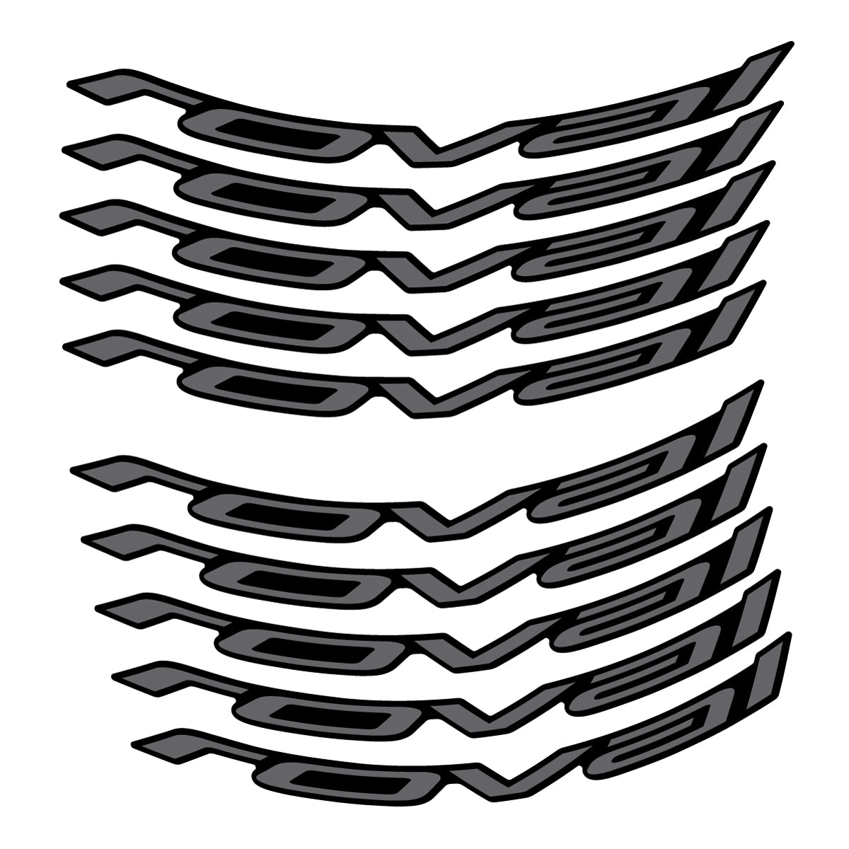 Stickers for Roval Control Worldcup, Mountain Wheel vinyl decals - Medium Grey