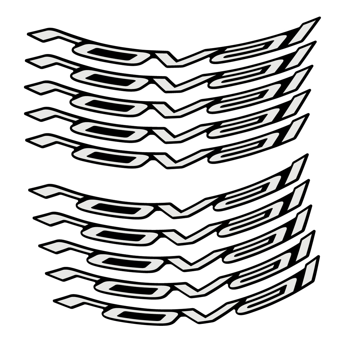 Stickers for Roval Control Worldcup, Mountain Wheel vinyl decals - Pearl Grey