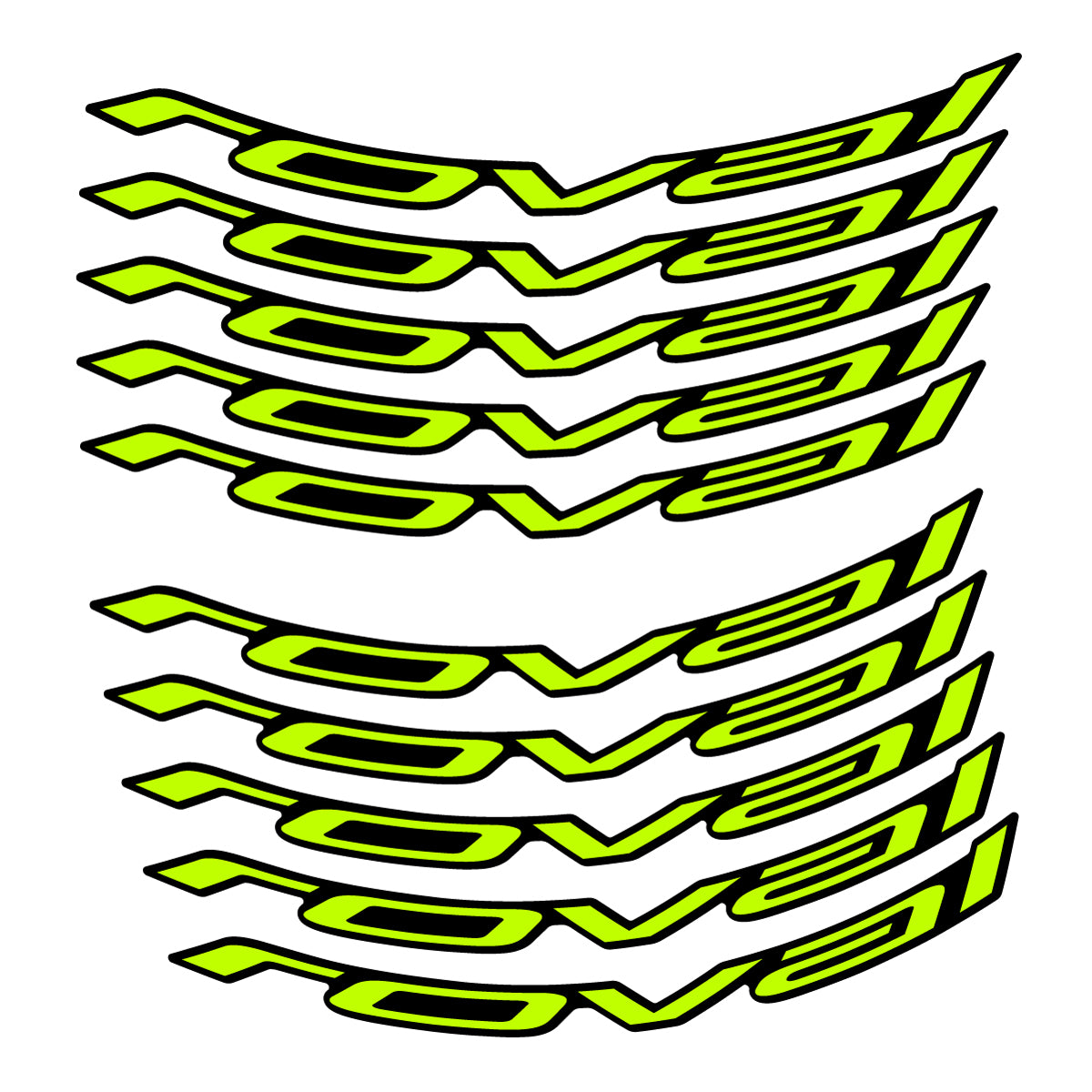 Stickers for Roval Control Worldcup, Mountain Wheel vinyl decals - Lime Neon