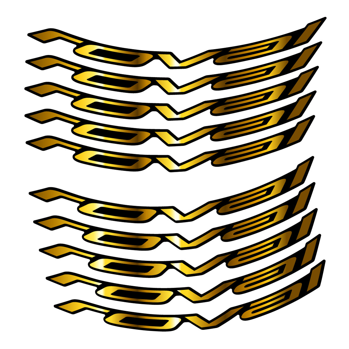 Stickers for Roval Control Worldcup, Mountain Wheel vinyl decals - Chrome Gold