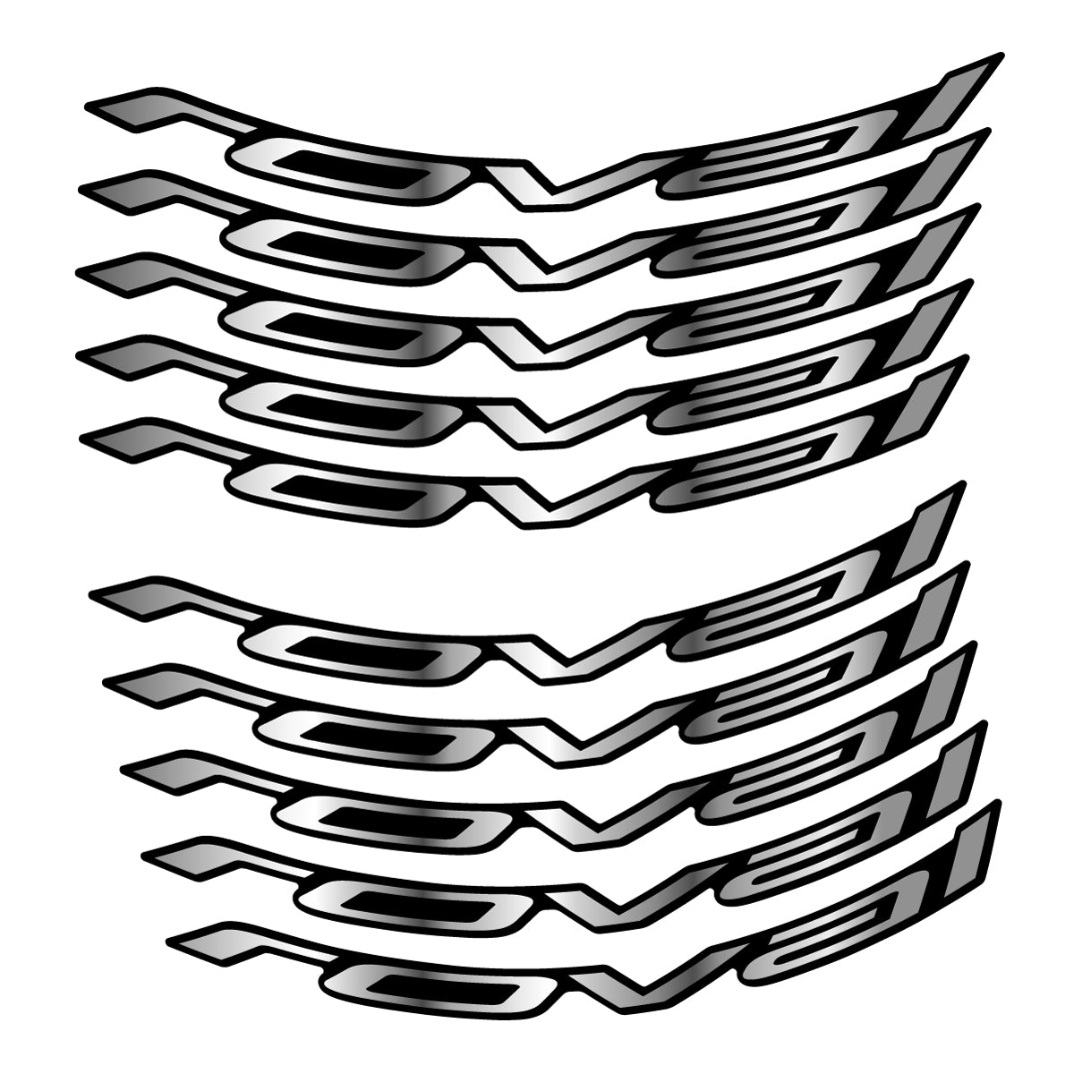 Stickers for Roval Control Worldcup, Mountain Wheel vinyl decals - Chrome Silver