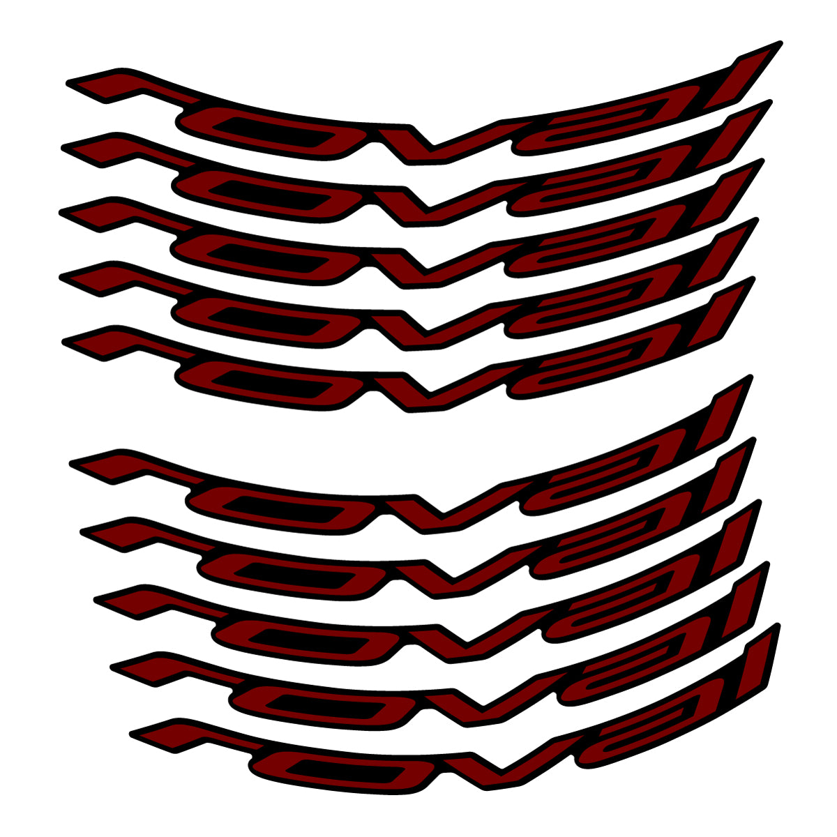Stickers for Roval Control Worldcup, Mountain Wheel vinyl decals - Very Dark Red