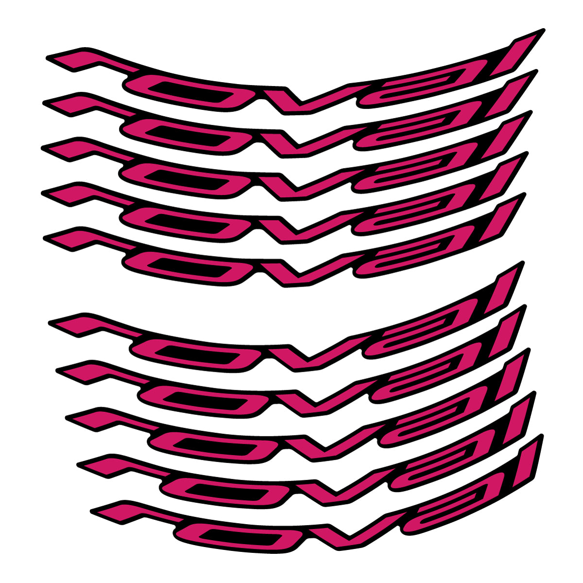 Stickers for Roval Control Worldcup, Mountain Wheel vinyl decals - Dark Pink