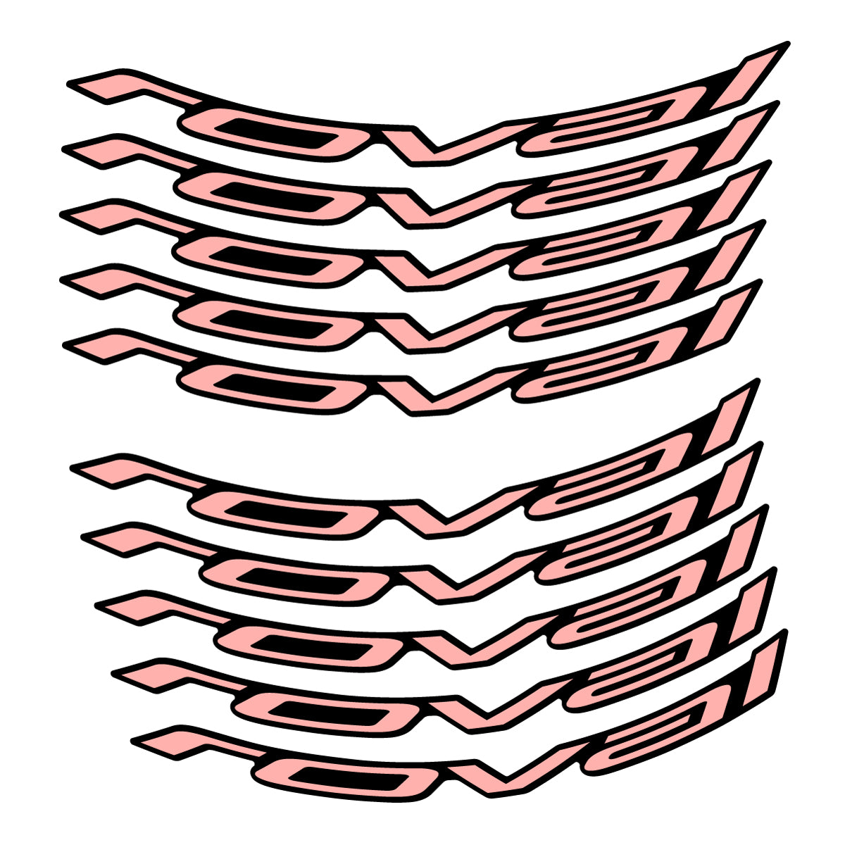 Stickers for Roval Control Worldcup, Mountain Wheel vinyl decals - Salmon Pink