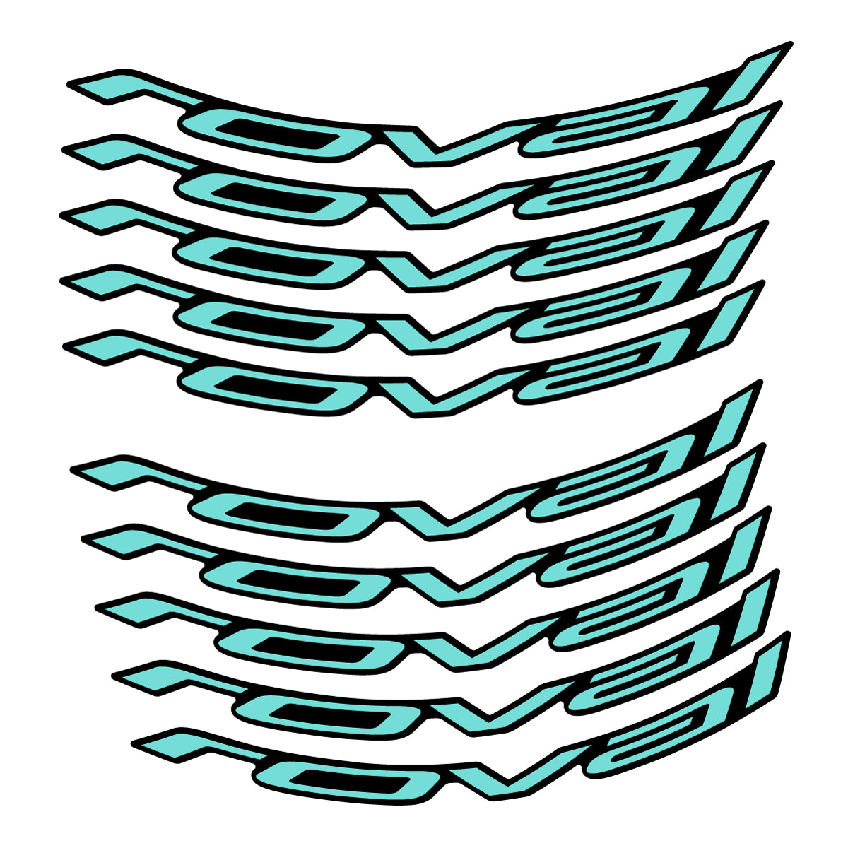 Stickers for Roval Control Worldcup, Mountain Wheel vinyl decals - Blue Green
