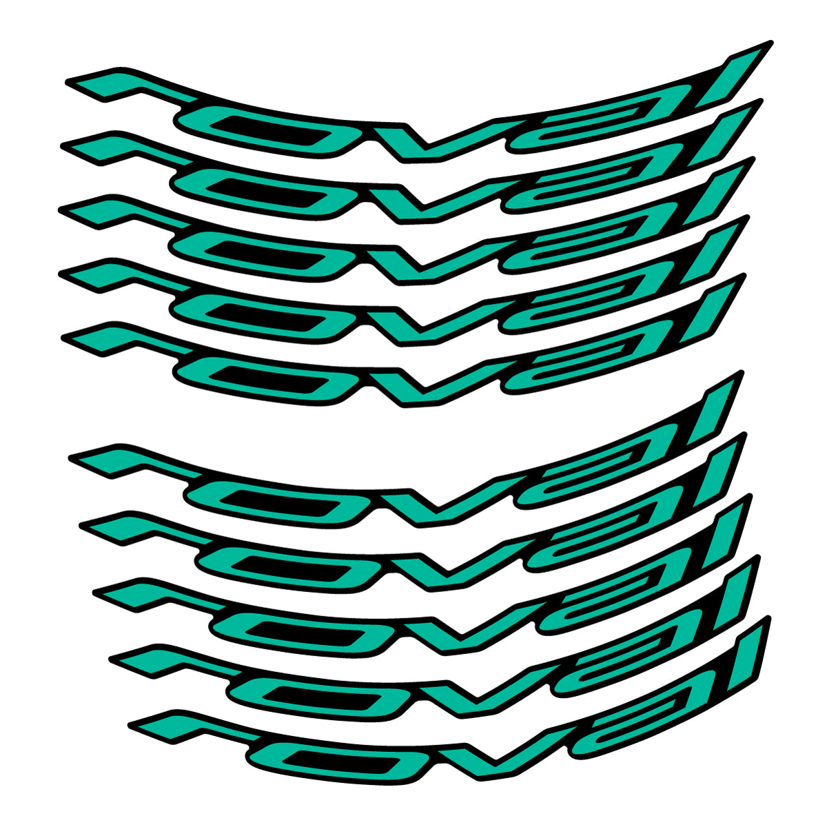 Stickers for Roval Control Worldcup, Mountain Wheel vinyl decals - Green Turquoise