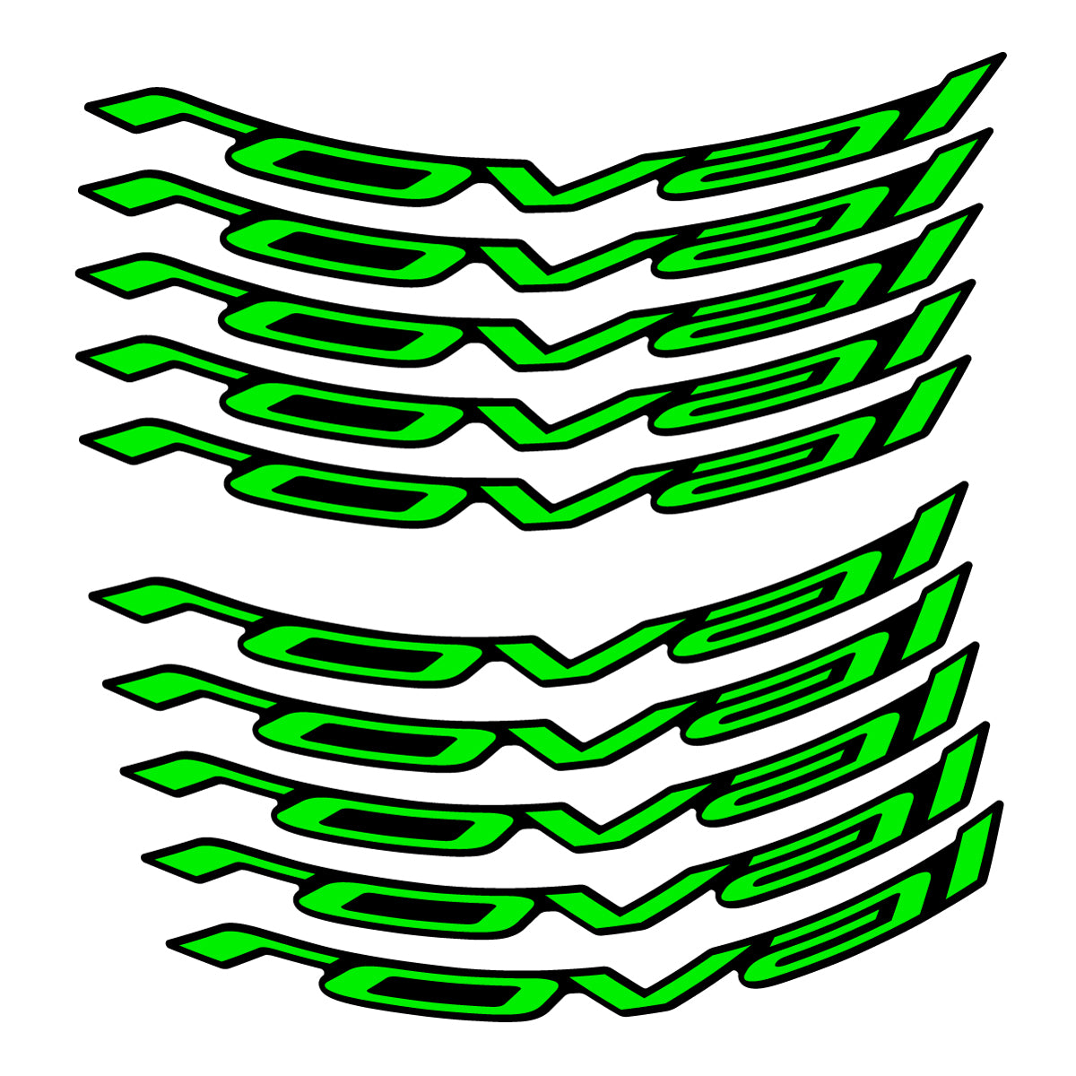 Stickers for Roval Control Worldcup, Mountain Wheel vinyl decals - Neon Green