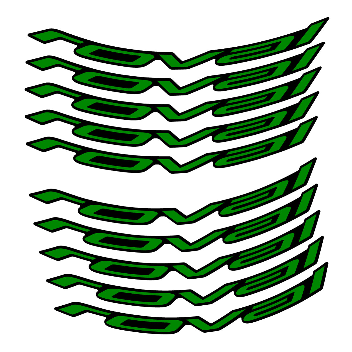 Stickers for Roval Control Worldcup, Mountain Wheel vinyl decals - Medium Green