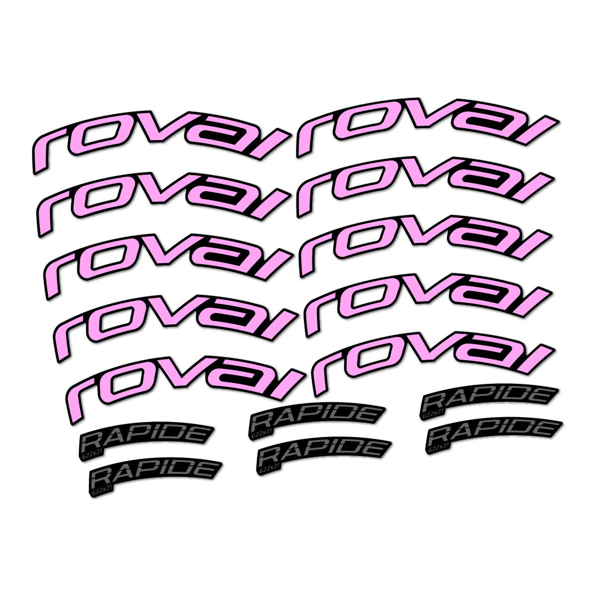 Compatible Stickers for Roval Rapide TL 2022-2026, Road Wheel vinyl decals - Light Lilac