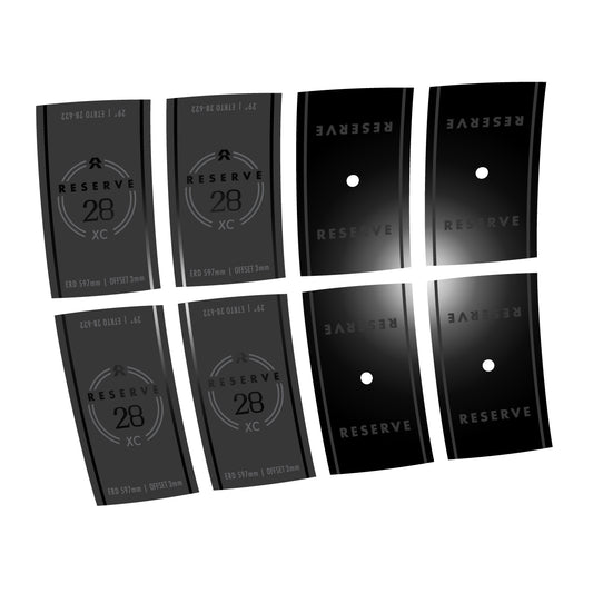 Compatible Stickers for Reserve 28 XC, Mountain Wheel vinyl decals - Black