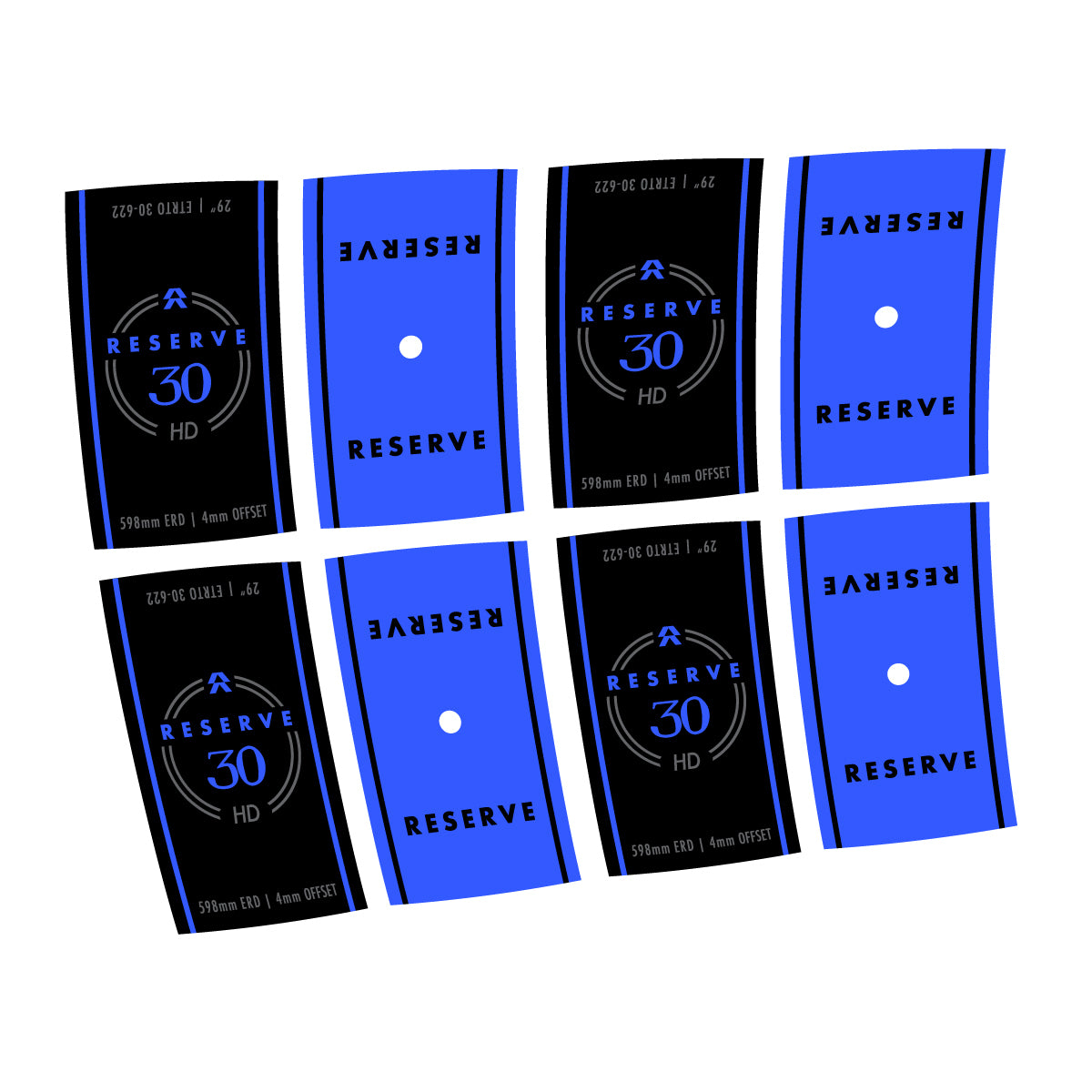 Compatible Stickers for Reserve 30 HD Carbon, Mountain Wheel 29" vinyl decals - Medium Blue