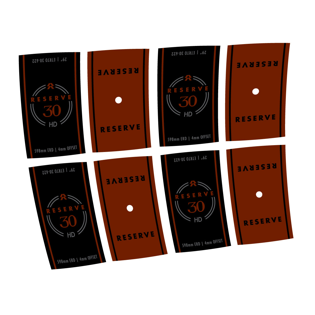 Compatible Stickers for Reserve 30 HD Carbon, Mountain Wheel 29" vinyl decals - Brown
