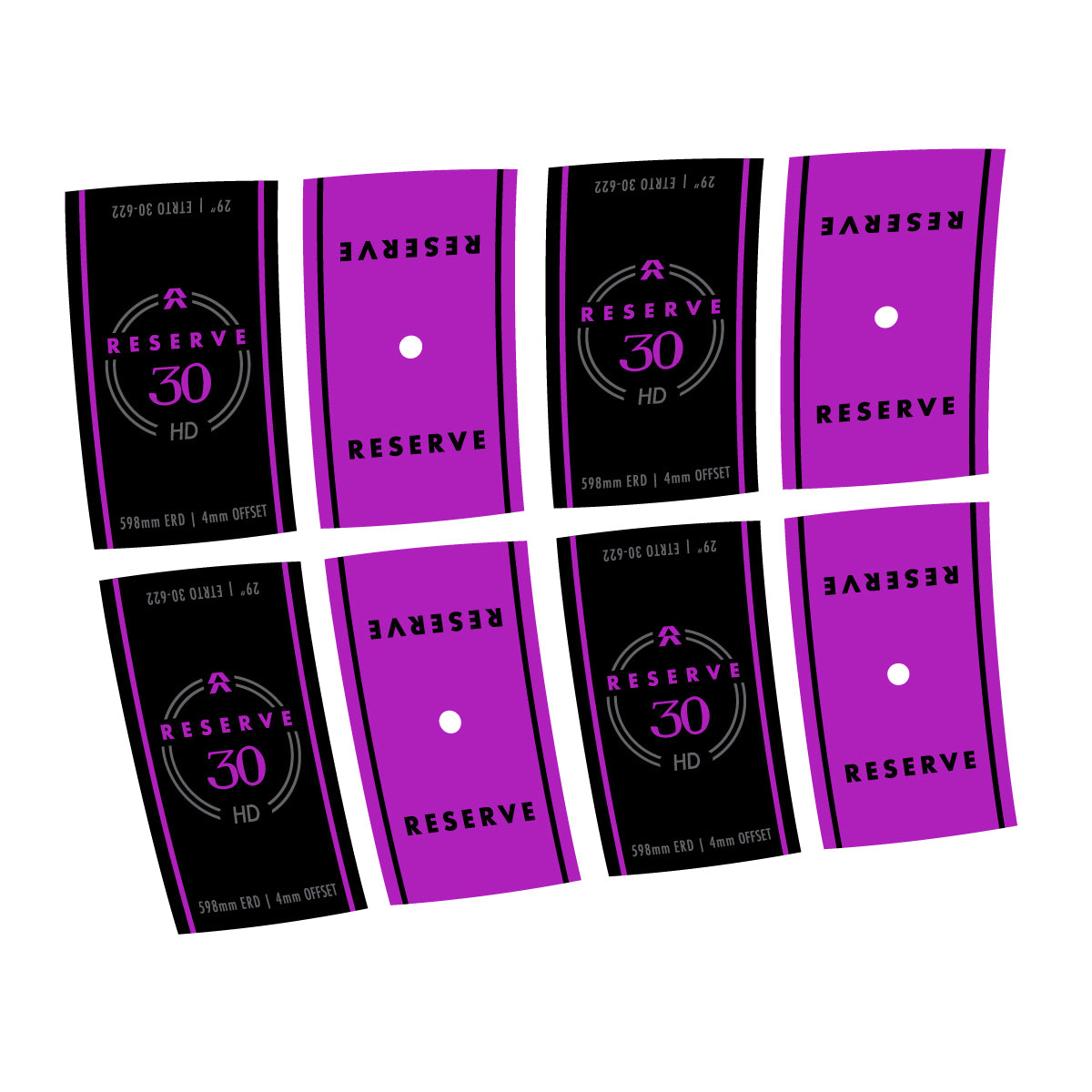 Compatible Stickers for Reserve 30 HD Carbon, Mountain Wheel 29" vinyl decals - Violet Pink