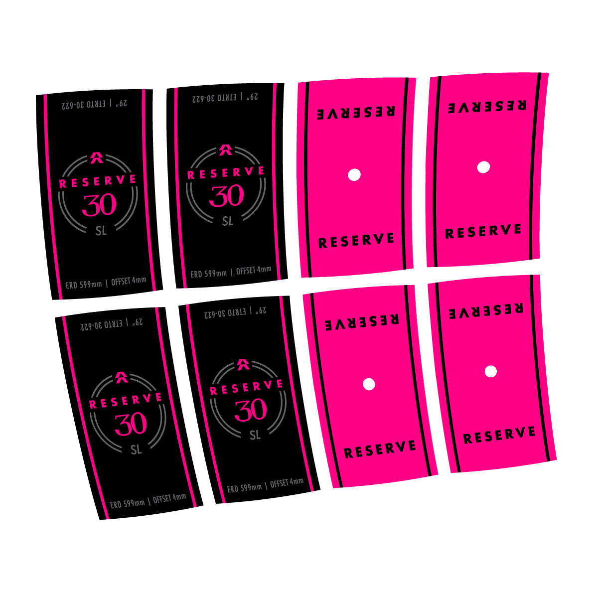 Compatible Stickers for Reserve 30 SL Carbon, Mountain Wheel 29" vinyl decals - Fuchsia