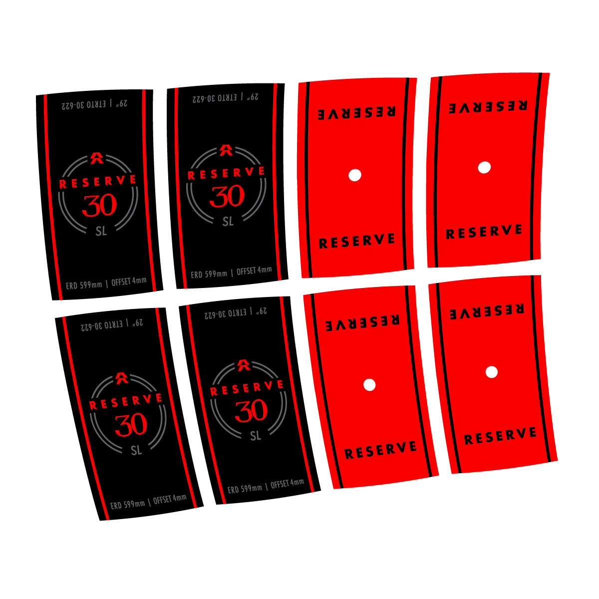 Compatible Stickers for Reserve 30 SL Carbon, Mountain Wheel 29" vinyl decals - Orange Red