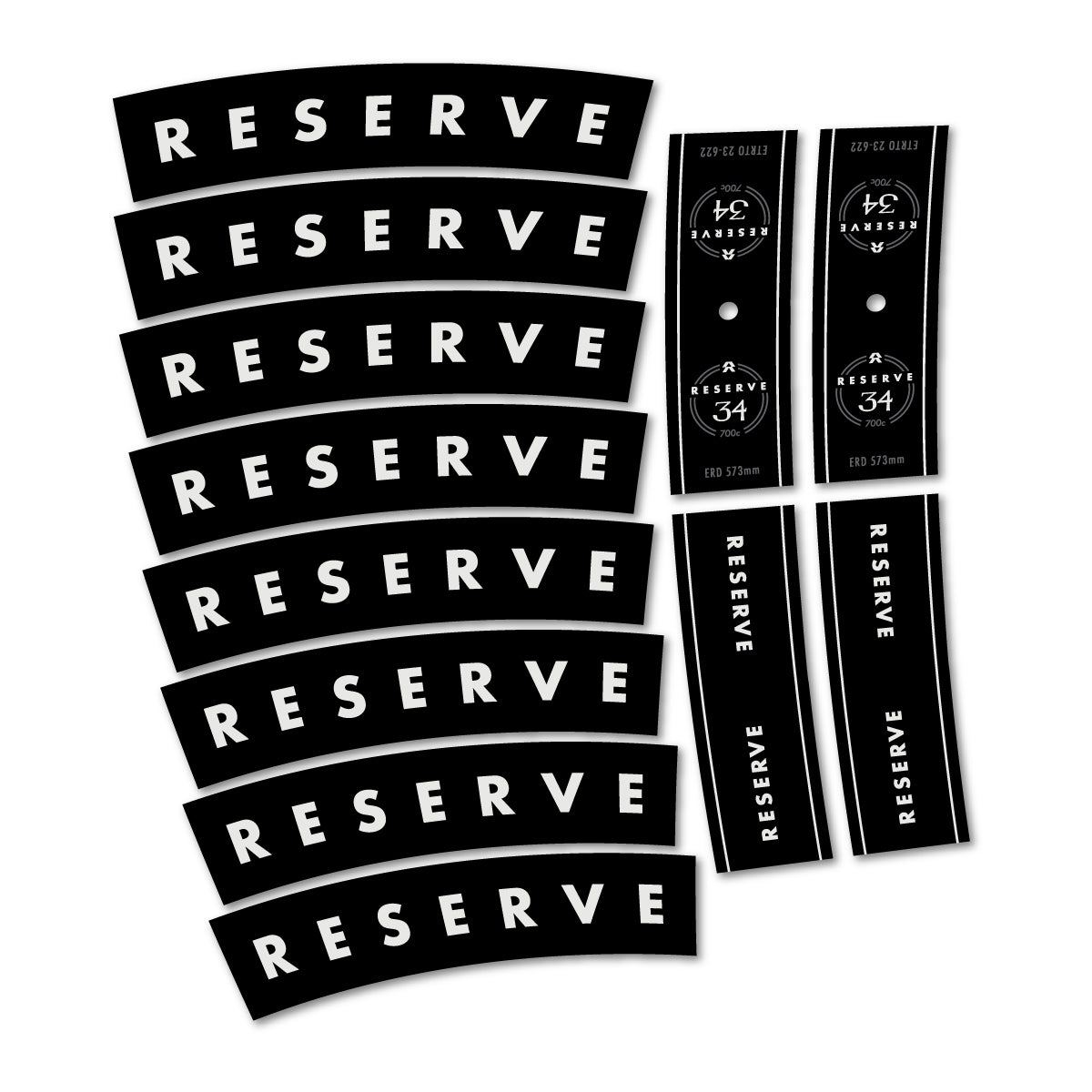 Compatible Stickers for Reserve 34, Road Wheel 34mm vinyl decals - Pearl Grey