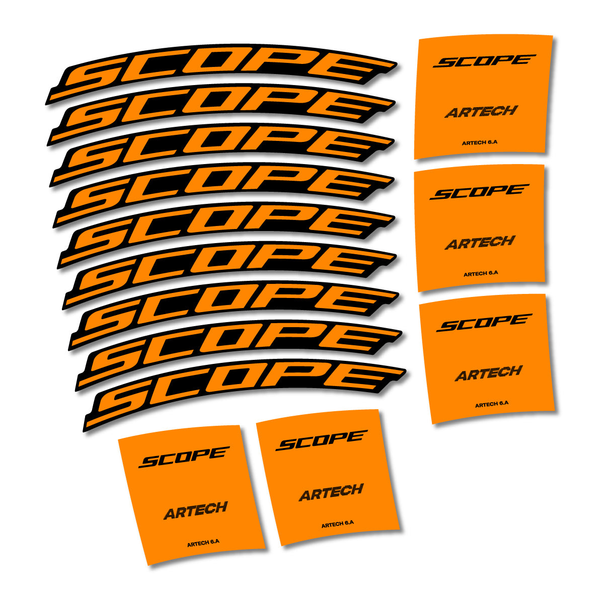 Stickers for Scope Artech 6.A 2026, Road Wheel vinyl decals - Saffron Yellow