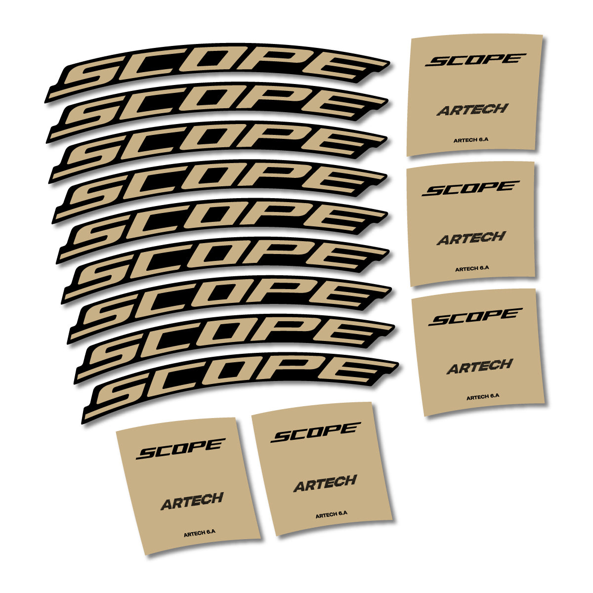 Stickers for Scope Artech 6.A 2026, Road Wheel vinyl decals - Sand