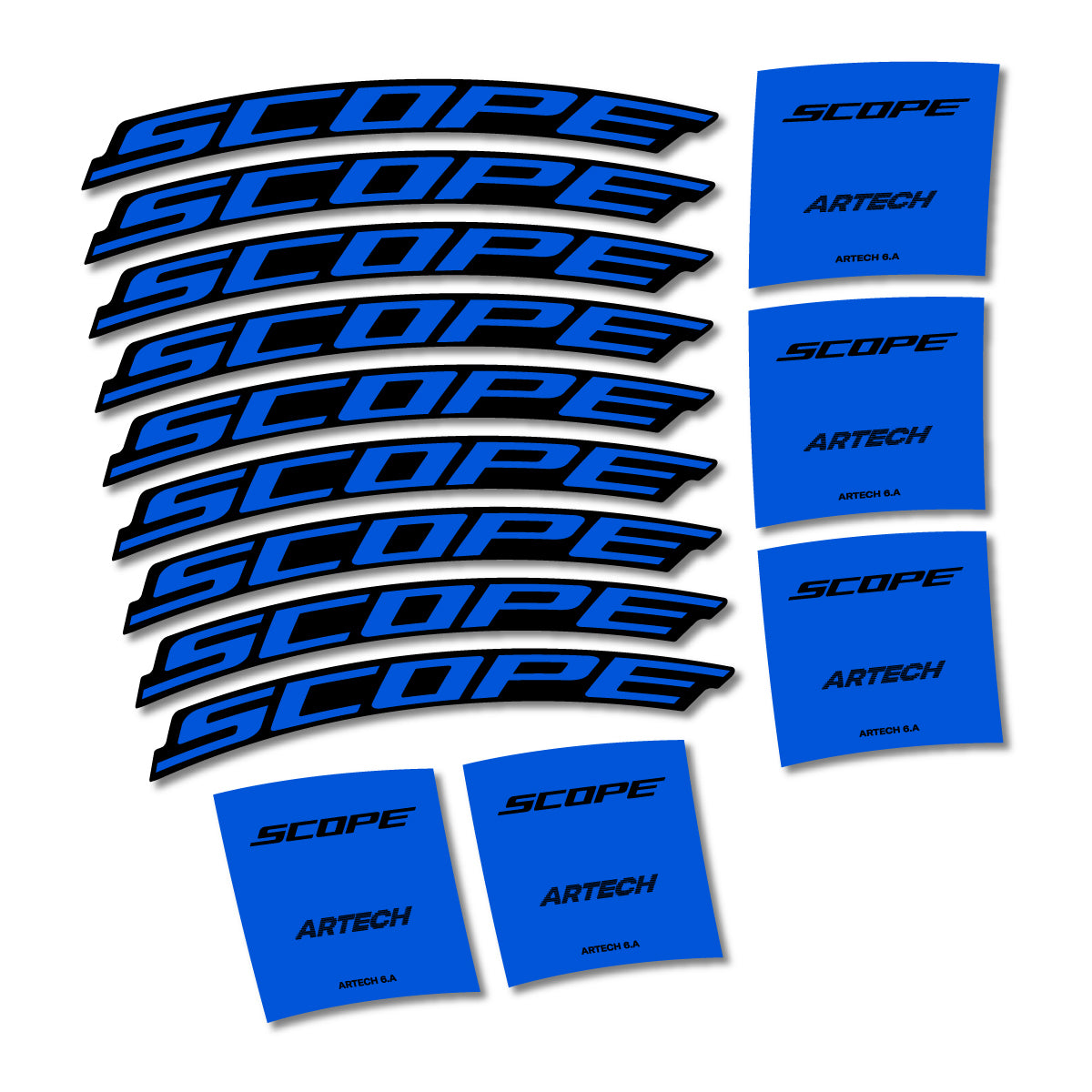 Stickers for Scope Artech 6.A 2026, Road Wheel vinyl decals - Sea Blue
