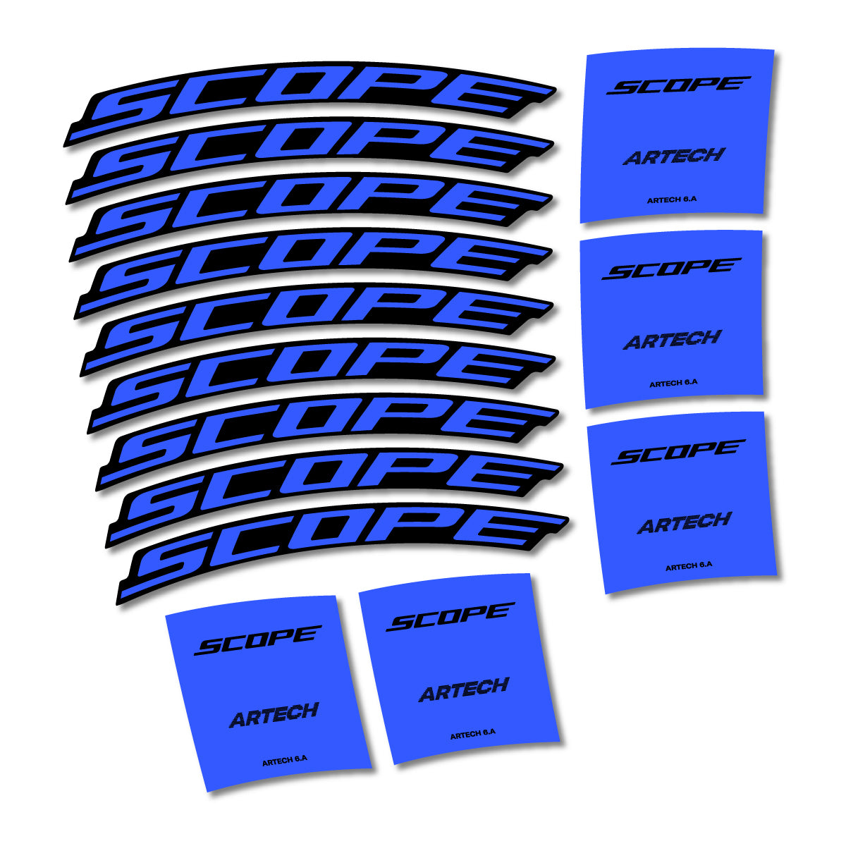 Stickers for Scope Artech 6.A 2026, Road Wheel vinyl decals - Medium Blue